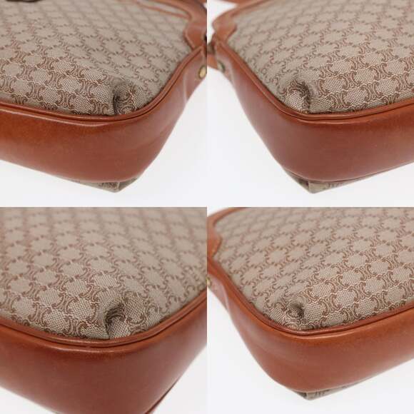 CELINE Macadam Canvas Shoulder Bag Beige Gold - Picture 10 of 13